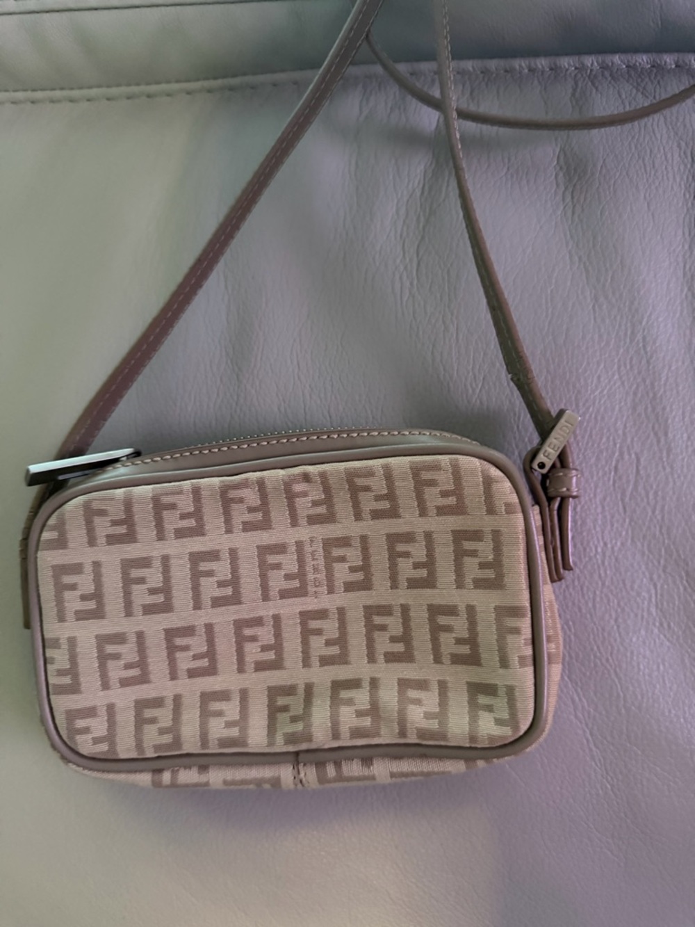Fendi Monogram Crossbody mini Bag in Light Beige and Ivory - Picture 2 of 14